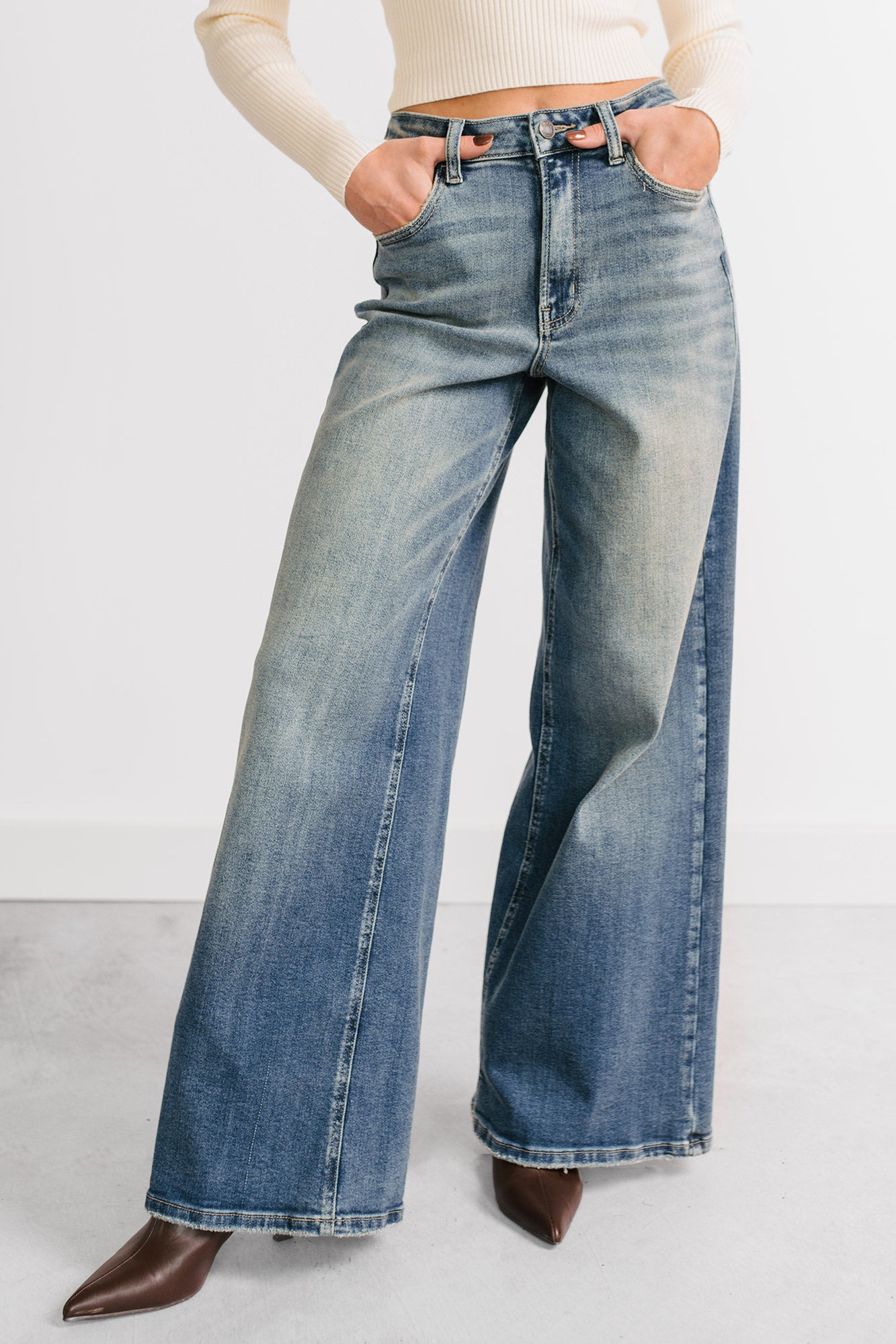 Maren High Rise Wide Leg Cello Jeans (Tint) - NanaMacs
