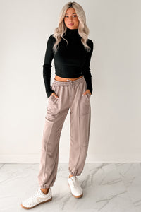 Casual Darling High Rise Jogger Sweatpants (Mocha) - NanaMacs