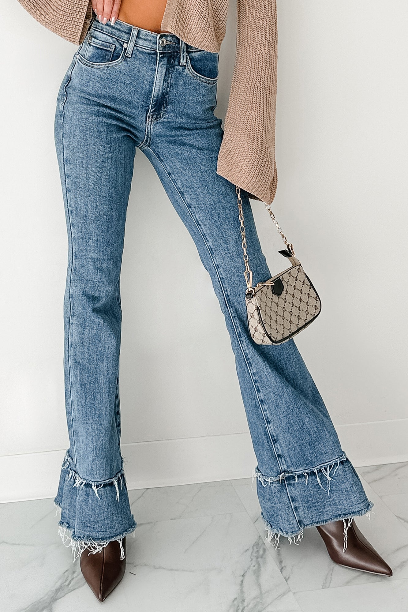 Deborah Tummy Control Ruffle Flare Special A Jeans (Dark) - NanaMacs