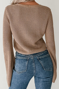 Over The Years Bell Sleeve Cardigan Top (Tan) - NanaMacs