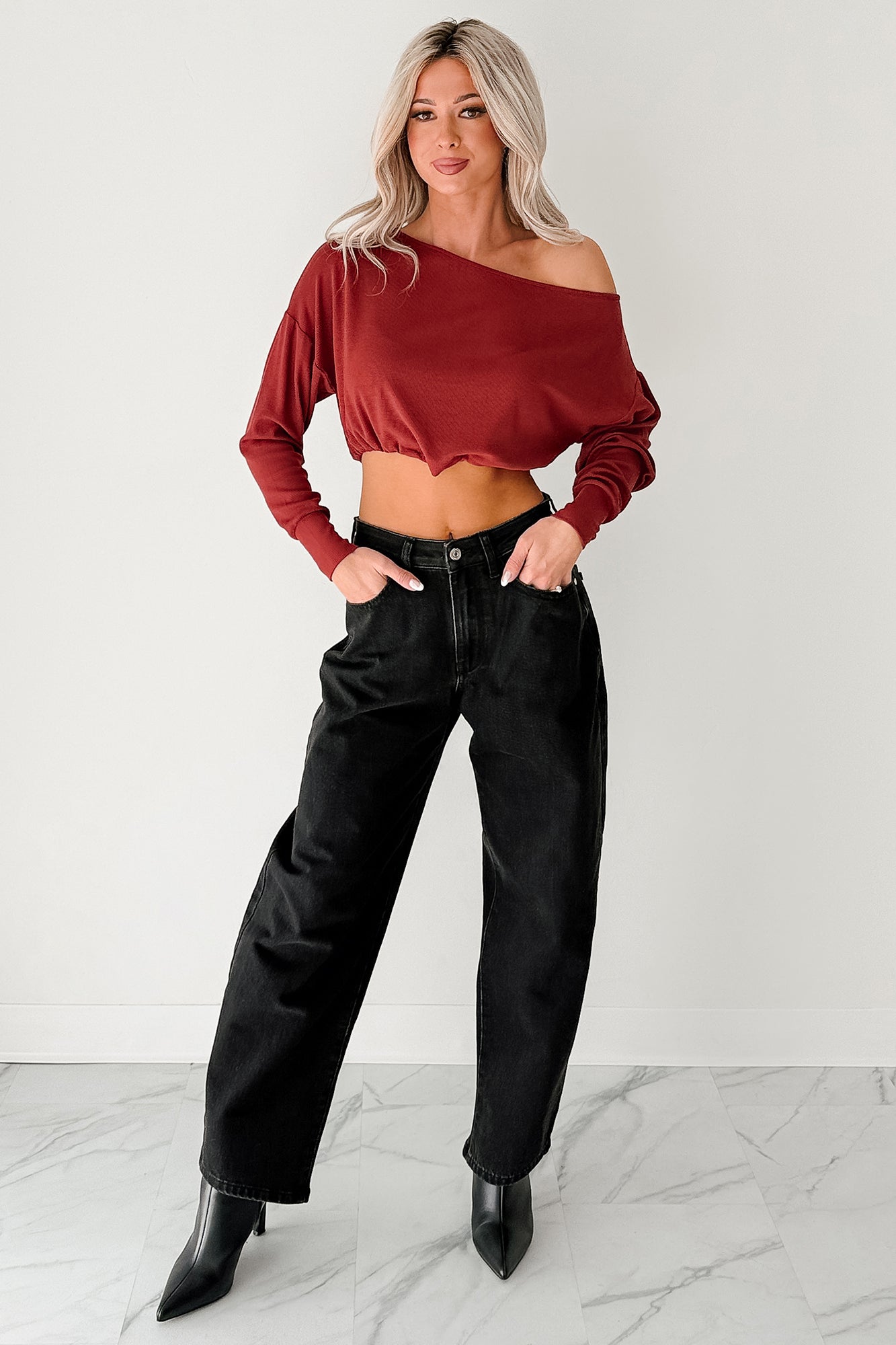 Sophia High Rise Judy Blue Washed Barrel Jeans (Black) - NanaMacs