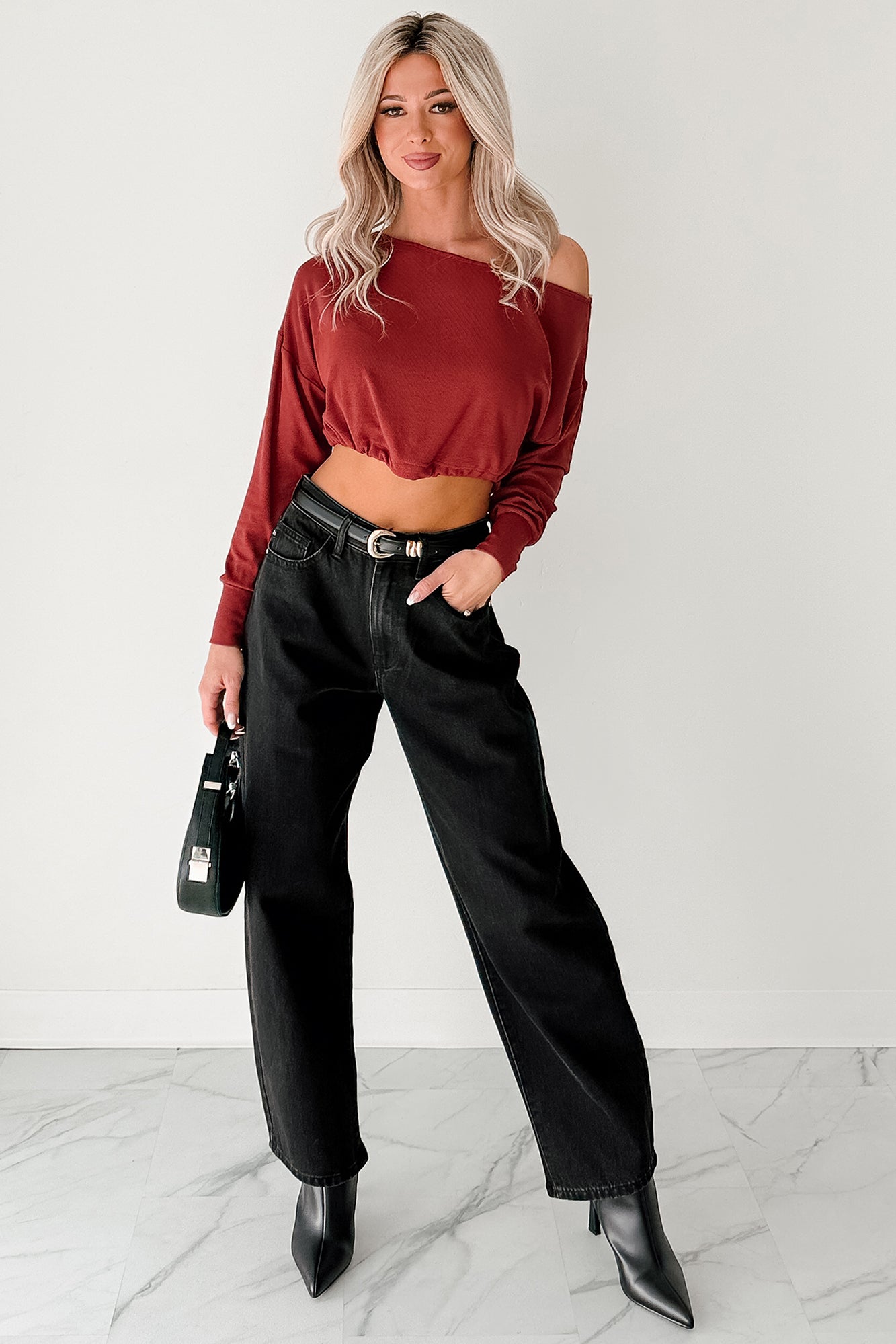 Sophia High Rise Judy Blue Washed Barrel Jeans (Black) - NanaMacs