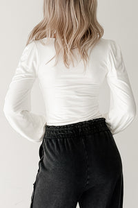 What I Said Square Neck Long Sleeve Top (Ivory) - NanaMacs