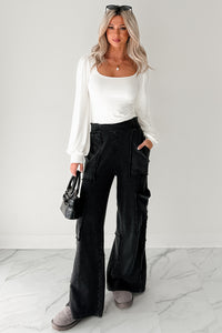 What I Said Square Neck Long Sleeve Top (Ivory) - NanaMacs