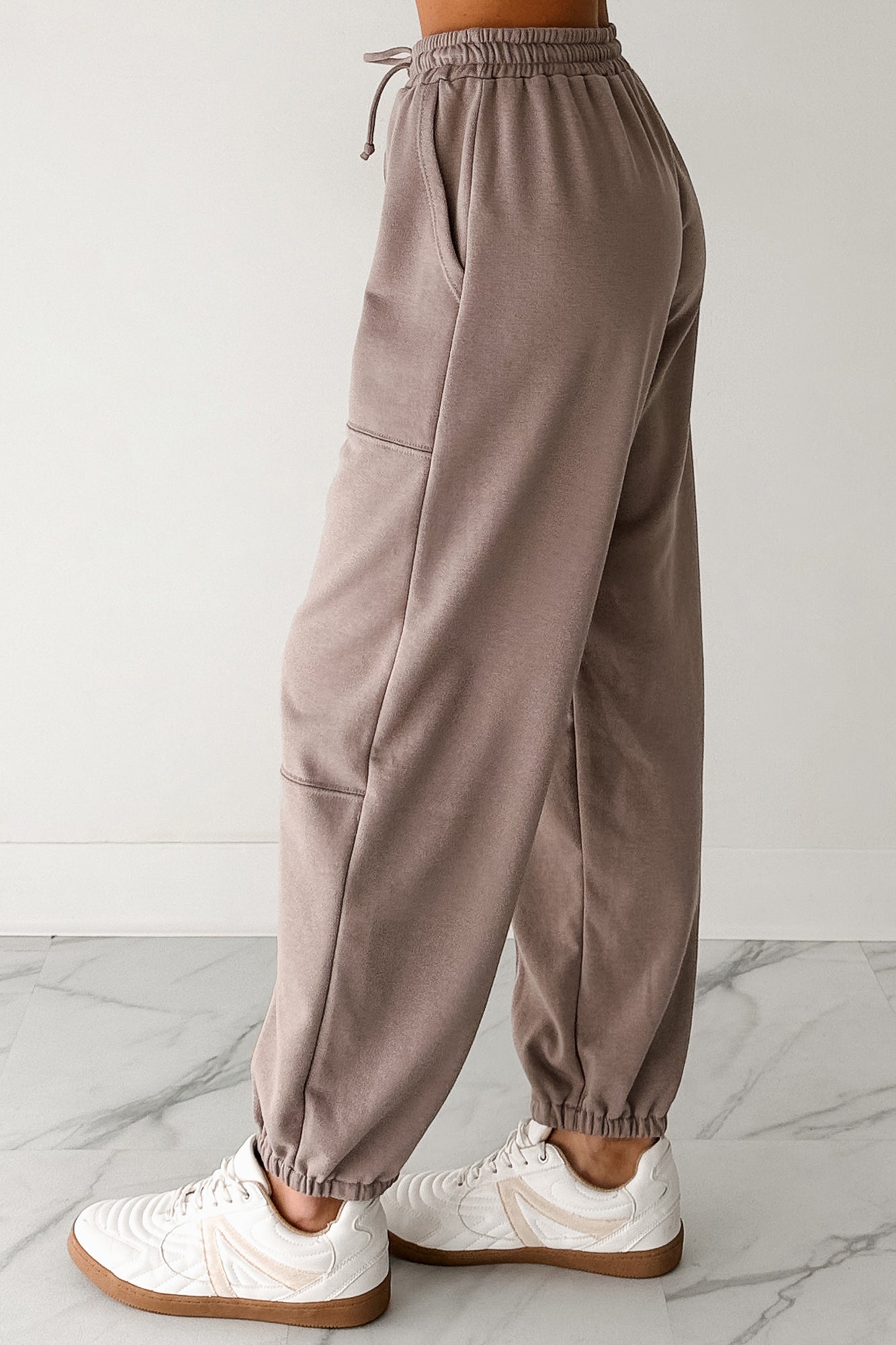 Casual Darling High Rise Jogger Sweatpants (Mocha) - NanaMacs