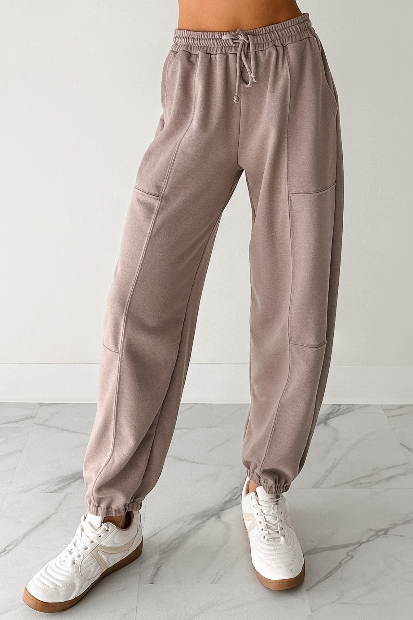 Casual Darling High Rise Jogger Sweatpants (Mocha) - NanaMacs