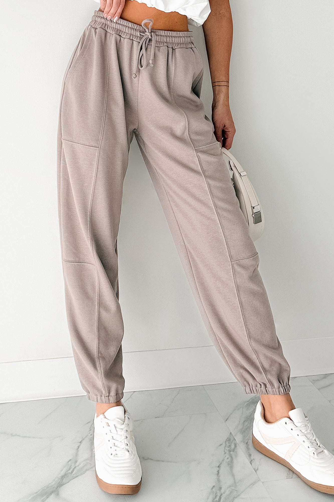 Casual Darling High Rise Jogger Sweatpants (Mocha) - NanaMacs