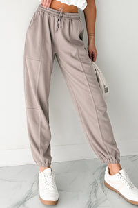 Casual Darling High Rise Jogger Sweatpants (Mocha) - NanaMacs