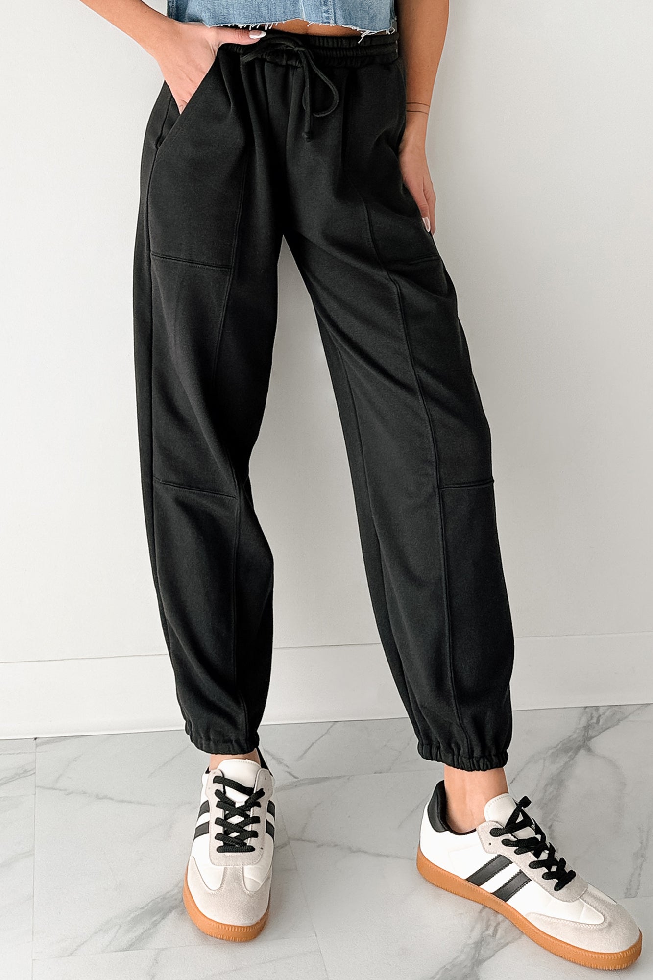 Casual Darling High Rise Jogger Sweatpants (Black) - NanaMacs