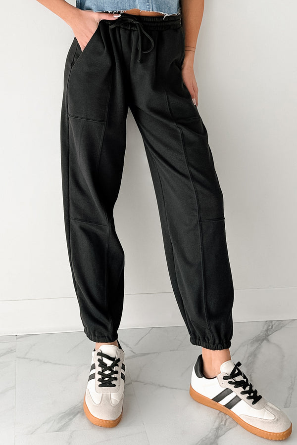 Casual Darling High Rise Jogger Sweatpants (Black) - NanaMacs
