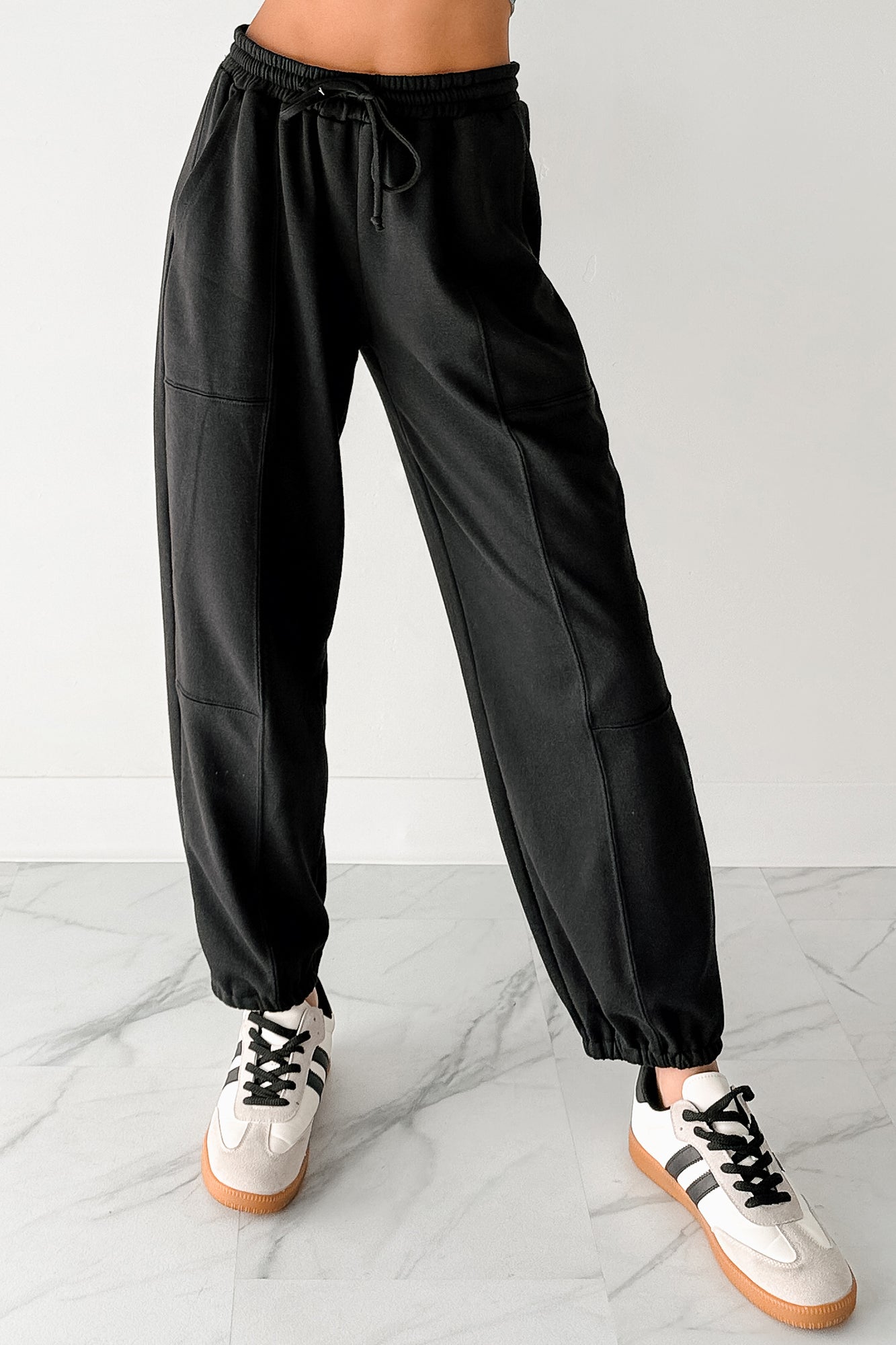 Casual Darling High Rise Jogger Sweatpants (Black) - NanaMacs