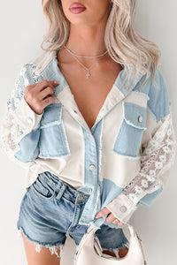 Bold Agenda Denim Corduroy Mix Shacket (Light Blue) - NanaMacs