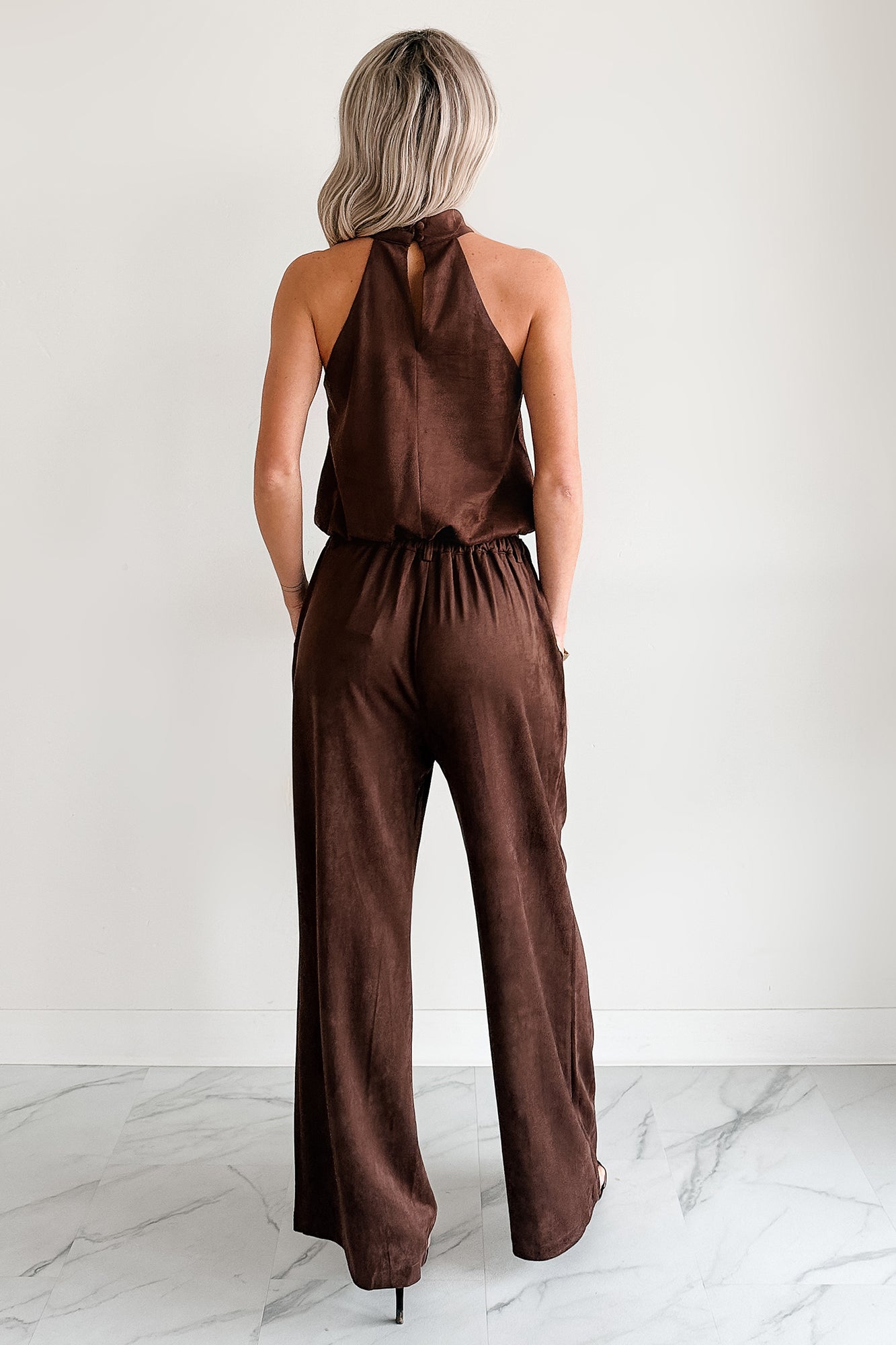 Darling Desire Faux Suede Halter Top (Brown) · NanaMacs
