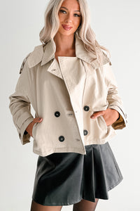 Within Reach Side Button Hooded Jacket (Khaki) - NanaMacs