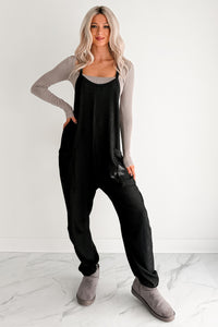 Sweet Crush Ribbed Sleeveless Jumpsuit (Black) - NanaMacs