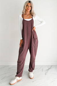 Sweet Crush Ribbed Sleeveless Jumpsuit (Maroon) - NanaMacs
