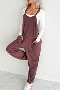 Sweet Crush Ribbed Sleeveless Jumpsuit (Maroon) - NanaMacs