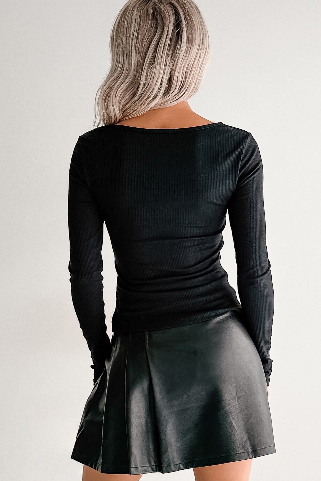 Cause A Scene Long Sleeve Open Front Top (Black) - NanaMacs