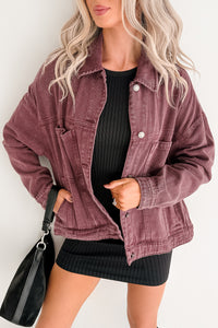 Backroad Wishes Washed Denim Jacket (Cherry Lacquer) - NanaMacs