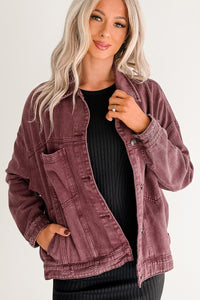 Backroad Wishes Washed Denim Jacket (Cherry Lacquer) - NanaMacs