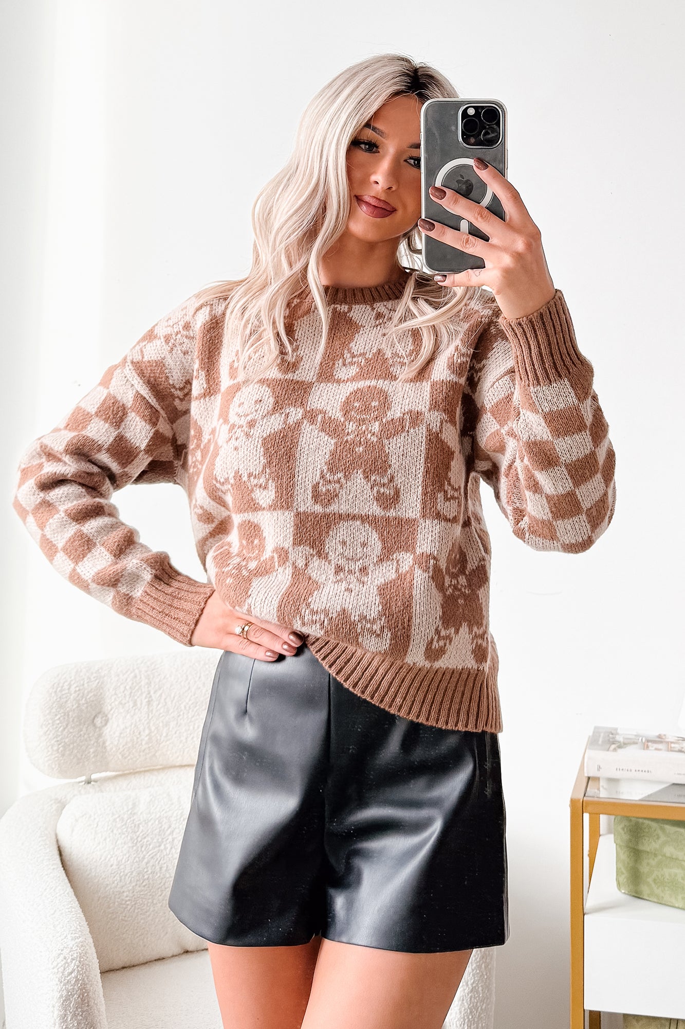 Jolly & Yours Gingerbread Knit Sweater (Khaki/Multi) - NanaMacs