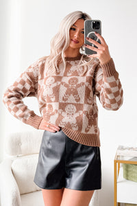 Jolly & Yours Gingerbread Knit Sweater (Khaki/Multi) - NanaMacs
