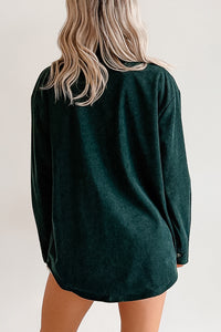 Merry Hour Corduroy Plaid Mello Shacket (Dark Green/Red) - NanaMacs