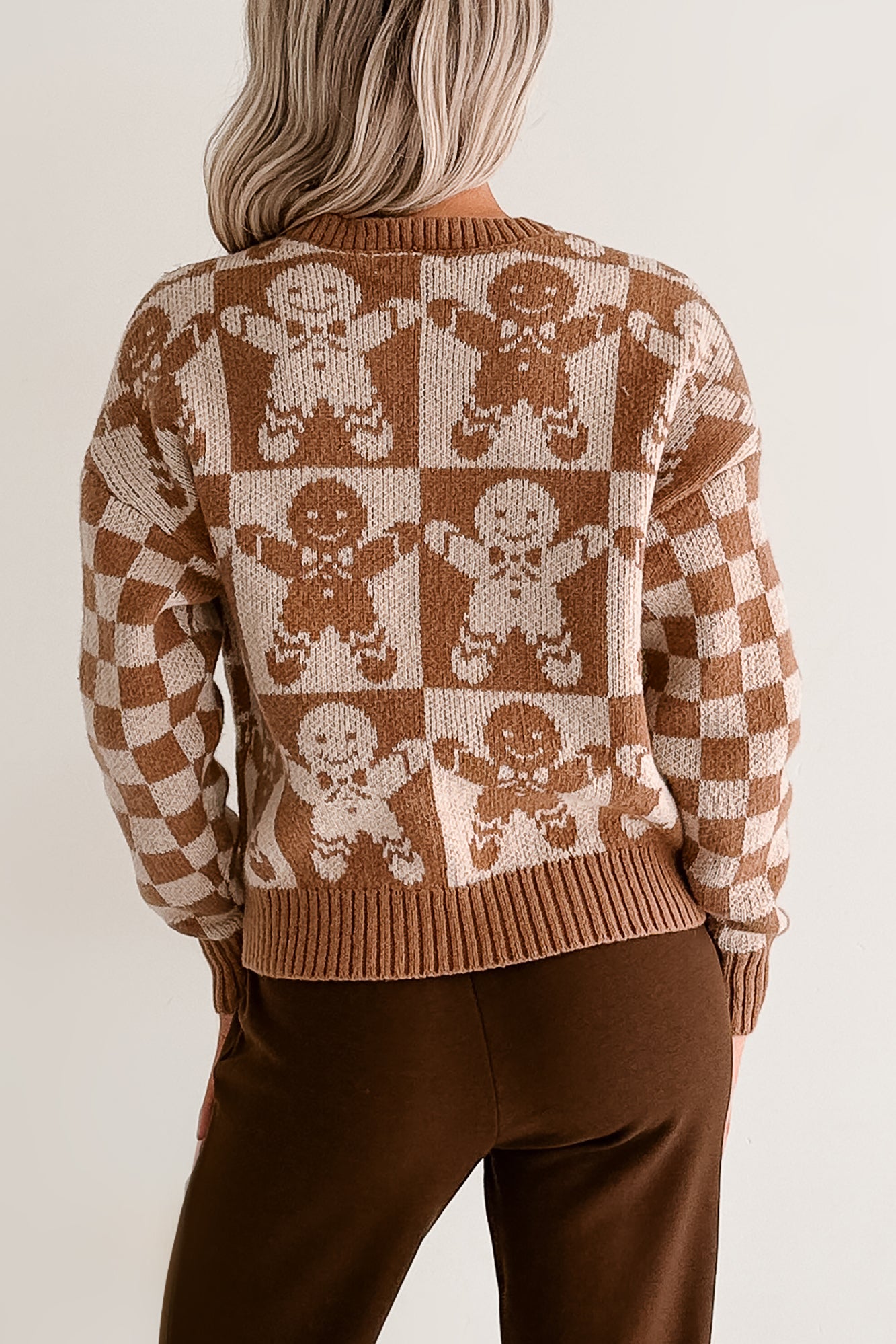 Jolly & Yours Gingerbread Knit Sweater (Khaki/Multi) - NanaMacs
