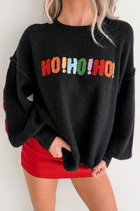 Blankets & Bells Christmas Lettered Mello Sweater (Black) - NanaMacs