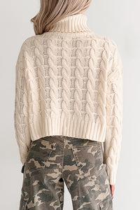 Snug As Ever Cable Knit Cropped Sweater (Cream) - NanaMacs