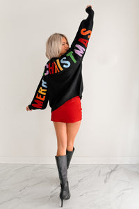 Blankets & Bells Christmas Lettered Mello Sweater (Black) - NanaMacs