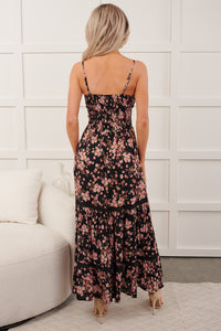 Love Habits Sleeveless Floral Maxi Dress (Black)