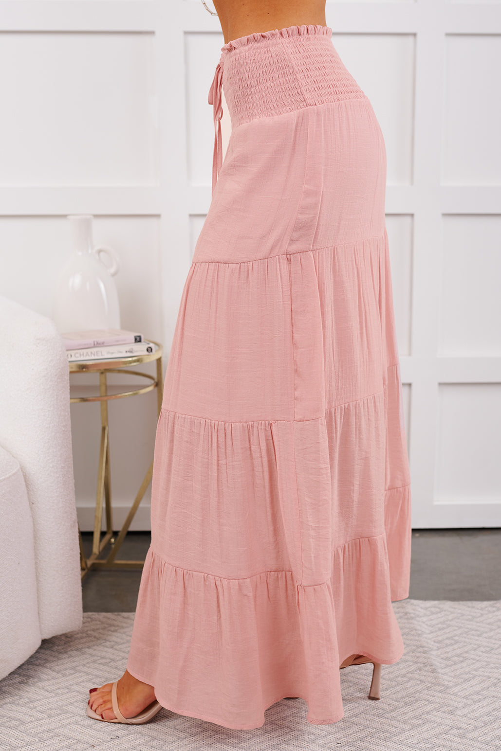 Ocean Serenade Tiered Maxi Skirt (Pink Stone) · NanaMacs