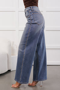 Kaylee High Rise Stud Detailed Cello Jeans (Medium)