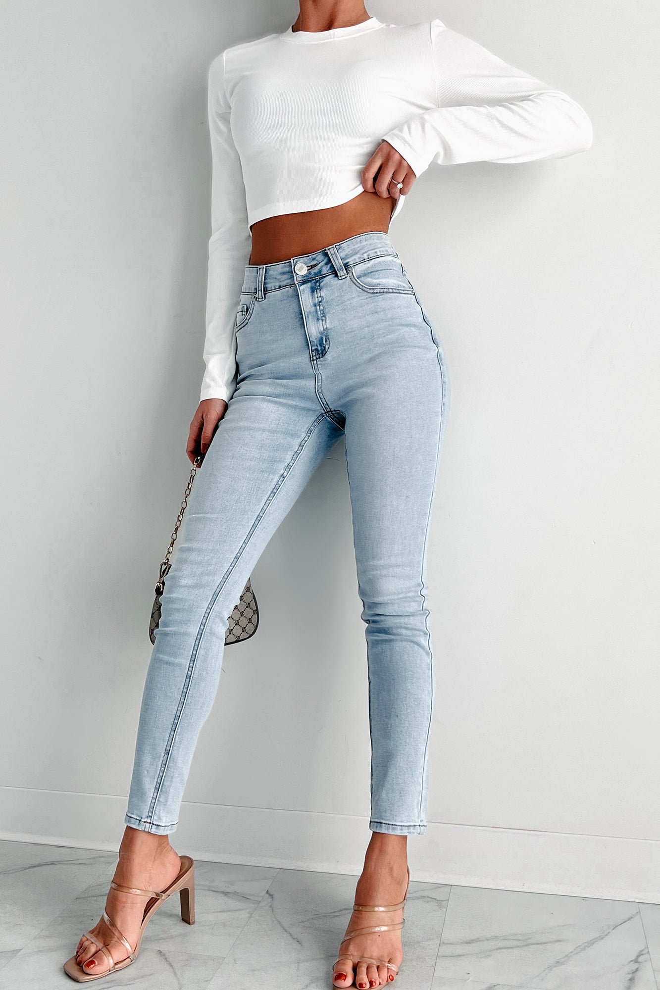 Adriana High Rise Non-Distressed Skinny Jeans (Light) - NanaMacs