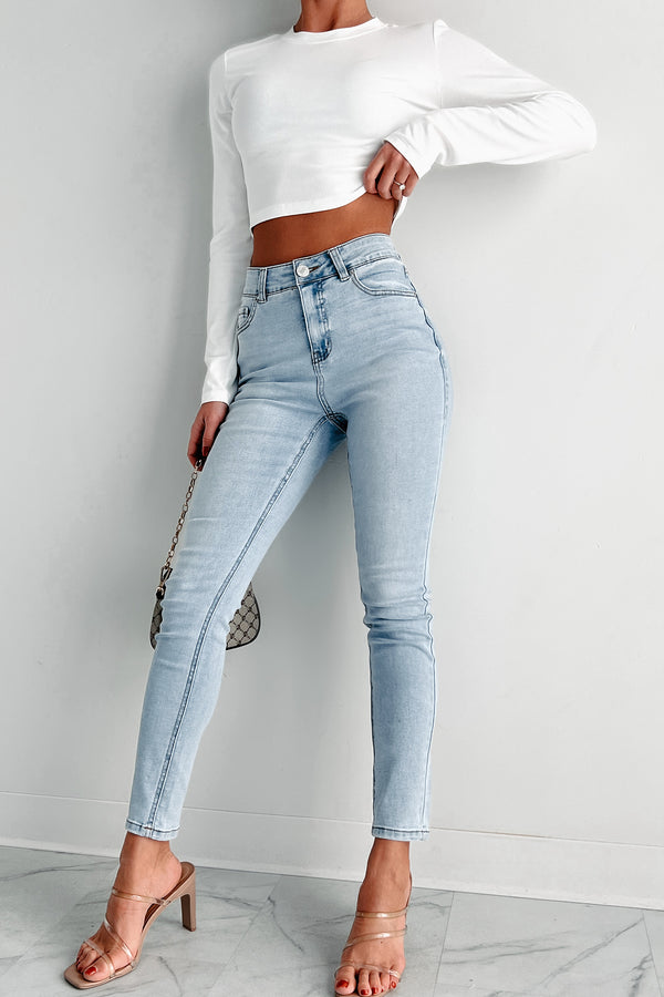 Adriana High Rise Non-Distressed Skinny Jeans (Light) - NanaMacs