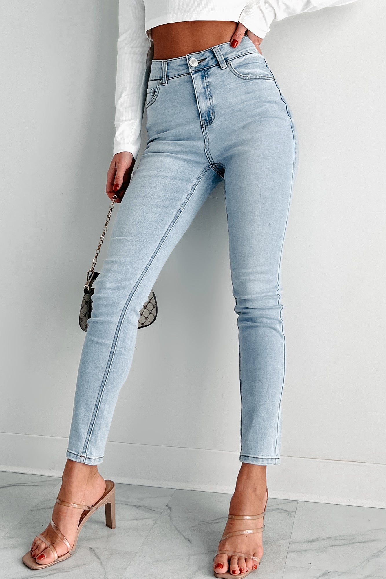 Adriana High Rise Non-Distressed Skinny Jeans (Light) - NanaMacs