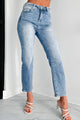 Asterin High Rise Non-Distressed Straight Leg Jeans (Medium Dark) - NanaMacs