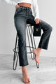 Anneith High Rise Sneak Peek Straight Leg Jeans (Grey) - NanaMacs