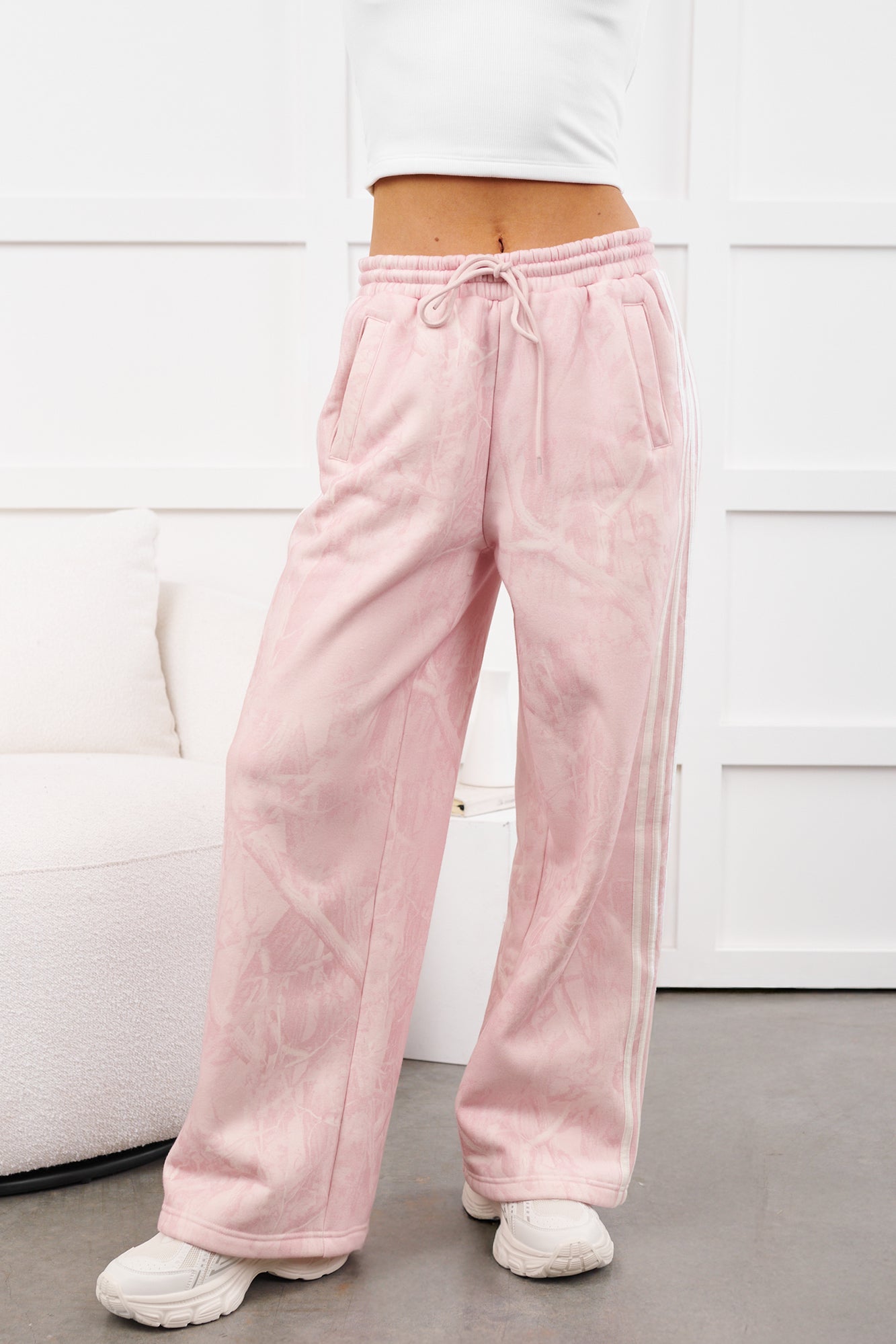 Soft Return Wide Leg Lounge Pants (Light Pink Camo)