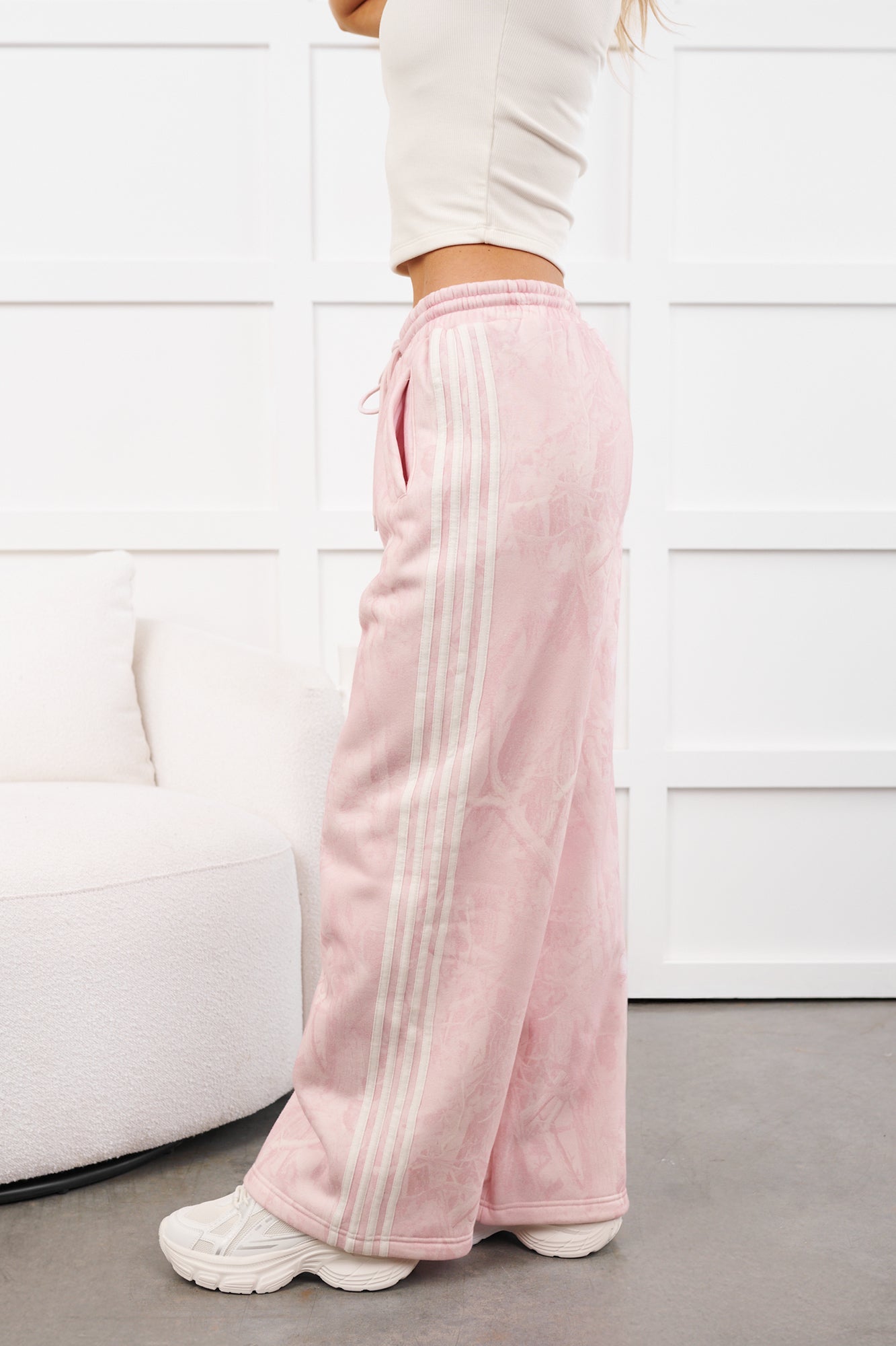Soft Return Wide Leg Lounge Pants (Light Pink Camo)