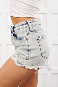 Harrison Distressed Acid Wash Denim Kancan Shorts (Medium Light) - NanaMacs
