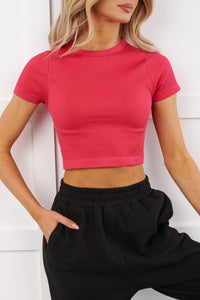 Certified Bold Cap Sleeve Open Back Top (Fuchsia) - NanaMacs