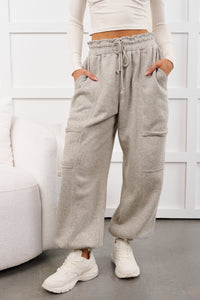 Snug Start Ruffle Waist Lounge Pants (Heather Grey)