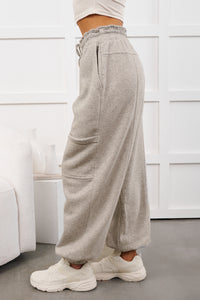 Snug Start Ruffle Waist Lounge Pants (Heather Grey)