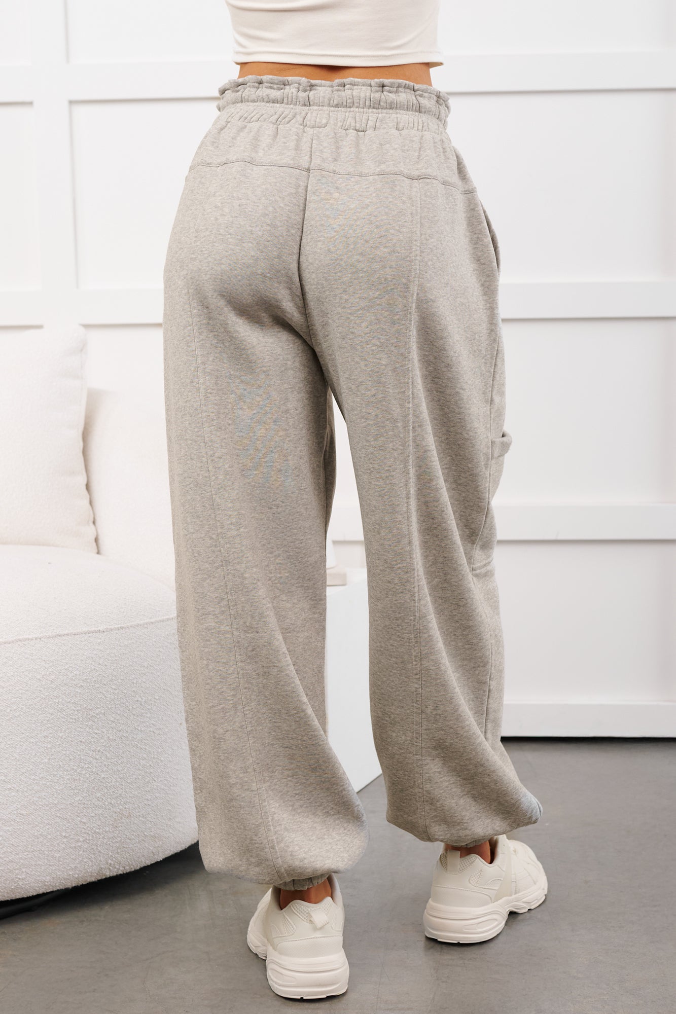 Snug Start Ruffle Waist Lounge Pants (Heather Grey)