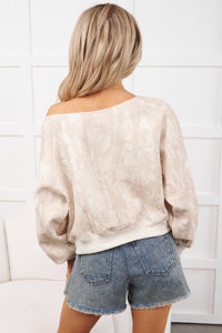 Chic Command Off The Shoulder Sweatshirt (Camo) - NanaMacs