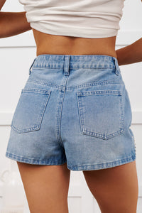 Dreamy Pace Denim Studded Mini Skort (Denim)