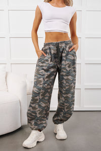 Brave Heart Drawstring Jogger Sweatpants (Camo Green)