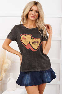 "Love Me" Mineral Wash Graphic Top (Charcoal) - NanaMacs